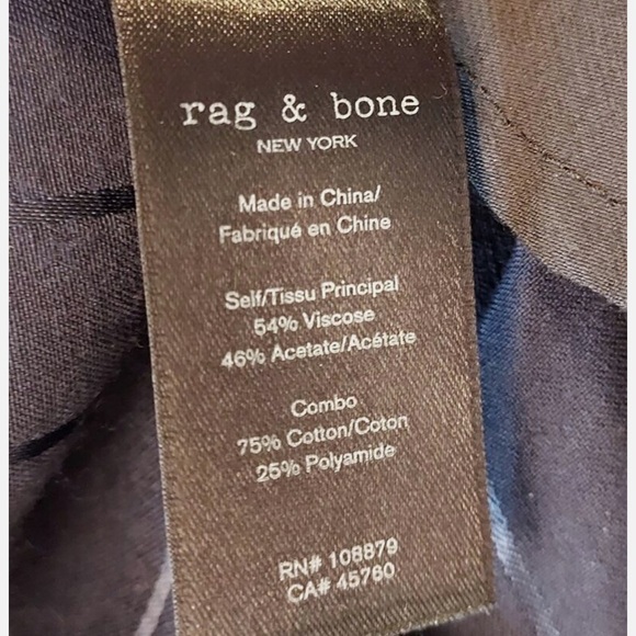 Rag & bone silk pinstripe track pants with red stripe down side - Picture 3 of 3